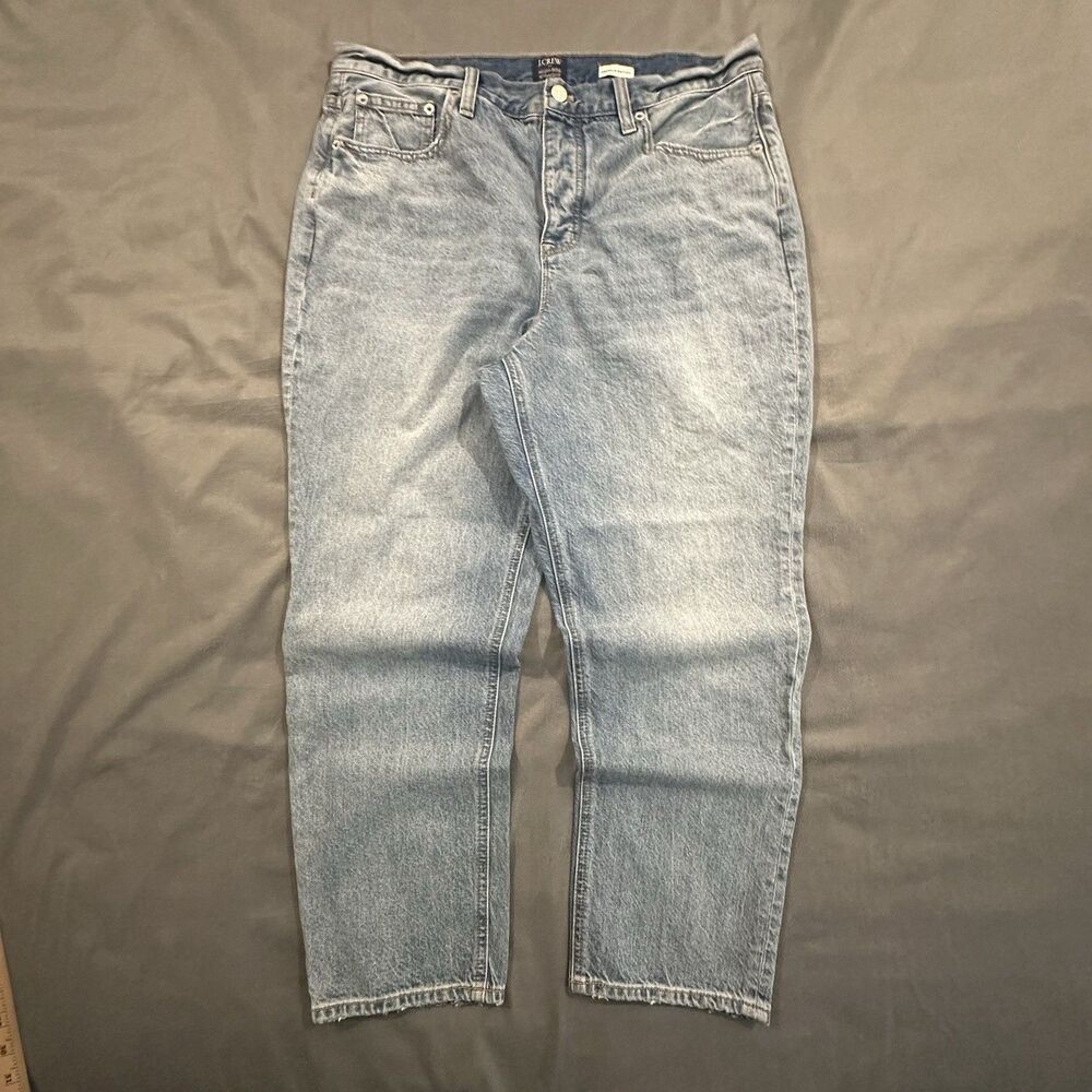 J.Crew Jeans High Rise Straight Premium Edition Button Fly Denim Blue Womens 32